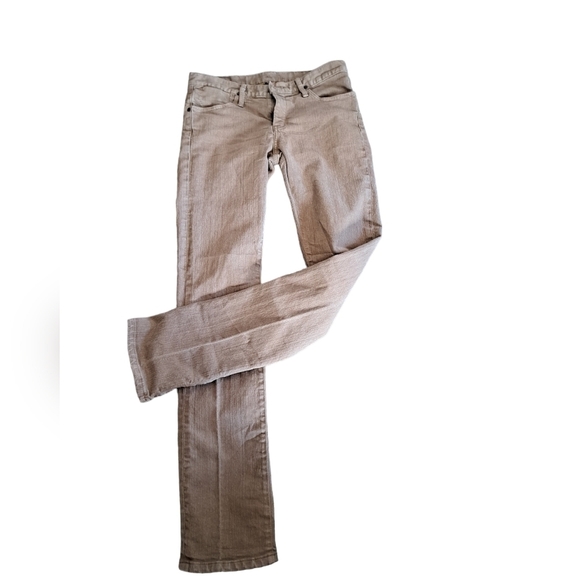 GOLDSIGN made USA tan denim jeans pants slim fit skinny rare denim mens 30/34 - Picture 3 of 9